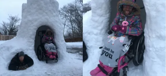 Father builds wheelchair accessible snow fort for daughter, netizens call it â€˜heartwarmingâ€™ 