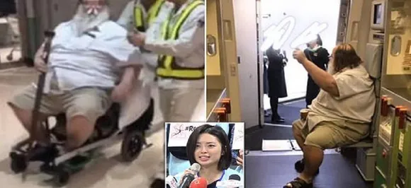 Flight attendant forced to wipe overweight passengerâ€™s bottom during flight from Los Angeles to Taiwan
