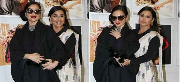 WATCH | Vidya Balan ALMOST suffers wardrobe malfunction after Rekha inadvertently pulls her saree's end