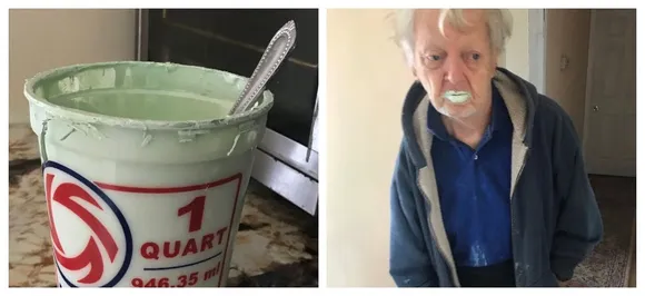 Grandad eats half a tub of paint after â€˜mistakingâ€™ it for yogurt
