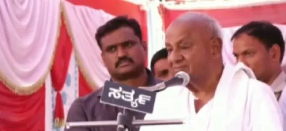 JDS chief HD Deve Gowda weeps while announcing grandson Revanna's name for Lok Sabha polls