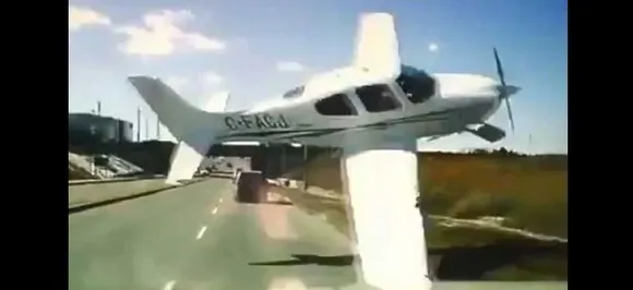 Watch VIDEO: Plane narrowly misses truckâ€™s front on highway before crashing
