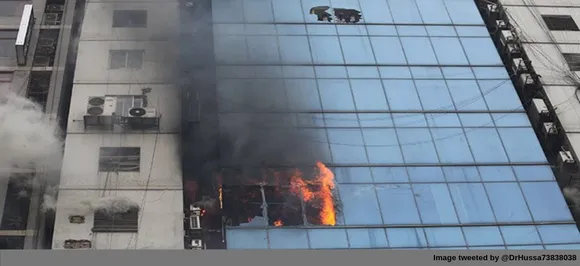 Massive fire in Dhaka, people seen jumping out of burning tower, air force joins rescue op
