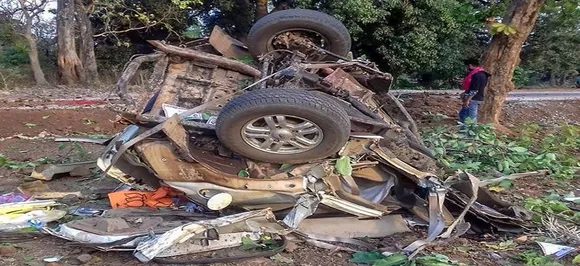 Maoists' IED blast splits BJP MLA Bhim Mandavi's bulletproof SUV into two   