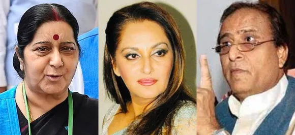 On Khan's shocker, Swaraj's Mahabharat jab at SP: Don't be Bhishma on Draupadi's 'chir haran' 