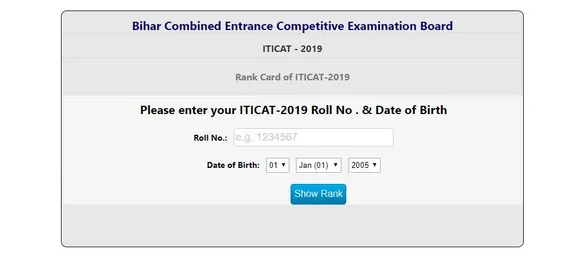 Bihar ITICAT Result 2019 Declared, Download Rank Card at bceceboard.bihar.gov.in