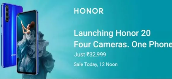Honor 20 to go on sale via Flipkart today at 12 pm: Specs, price inside 