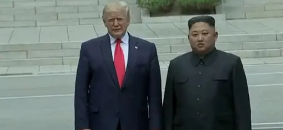 Trump meets Kim Jong Un in DMZ, becomes first sitting US president to step on North Korean soil