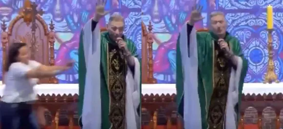 Woman pushes priest off stage for saying â€˜fat women don't go to heavenâ€™, video goes viral