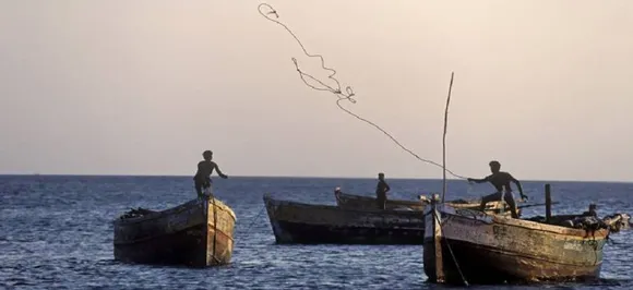 Fisherman in Arabian sea