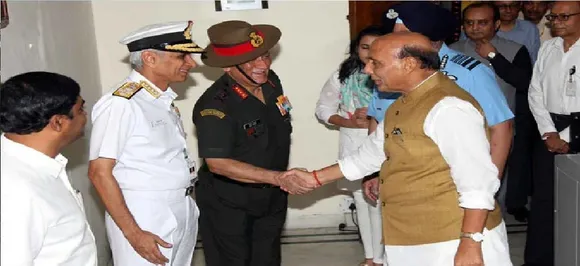 Army Chief Gen Bipin Rawat briefs Defence Minister Rajnath Singh on security situation in Kashmir