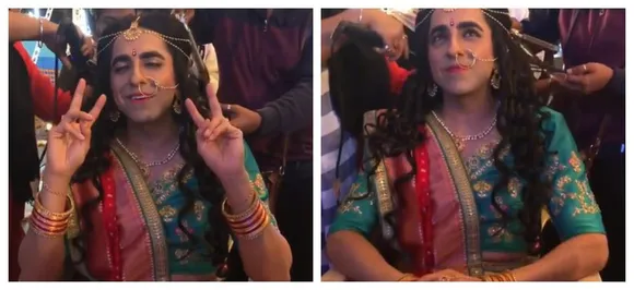 Ayushmann Khurrana makes for a pretty lady as he gets makeup, hair done on sets of â€˜Dream Girlâ€™, WATCH 