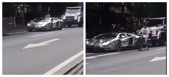 Cyclist Teaches Lamborghini Driver A Lesson On Littering, WATCH