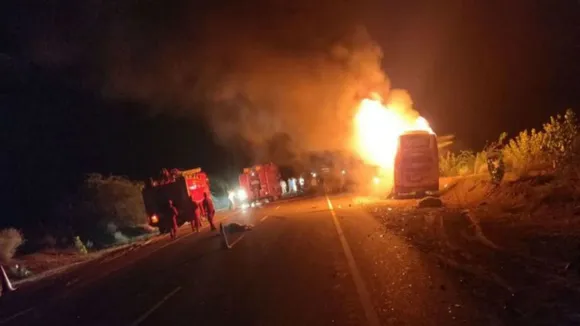 Rajasthan: Three People Dead By Burning After Bus-Car Collision In Barmer Accident