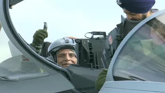 Rajnath Singh Flies On India's First Rafale Jet, Describes It 'Unprecedented Moment'