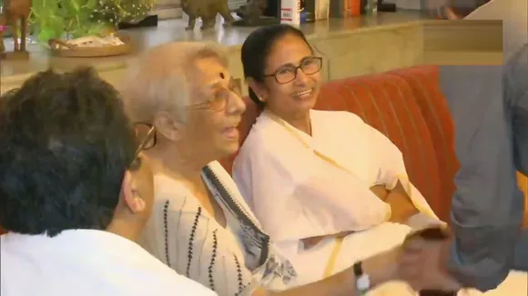 West Bengal Chief Minister Mamata Banerjee Pays Visit To Nobel Laureate Abhijit Banerjee's Home