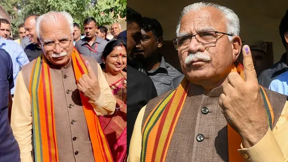 Haryana Assembly Polls: Khattar Travels By Train To Karnal, Then Rides Bicycle To Cast Vote