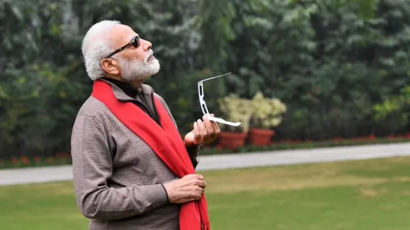 PM Narendra Modi Catches Glimpse Of Solar Eclipse On Live Stream, See Pics 