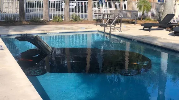 These Photos Of Car Submerged In Pool In Florida Hotel Goes Viral, Leave Internet In Splits