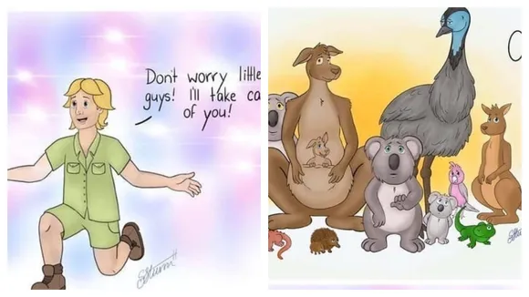 Sketch Of Steve Irwin Welcoming Animals Killed In Australia Bushfires To Heaven Goes Viral 