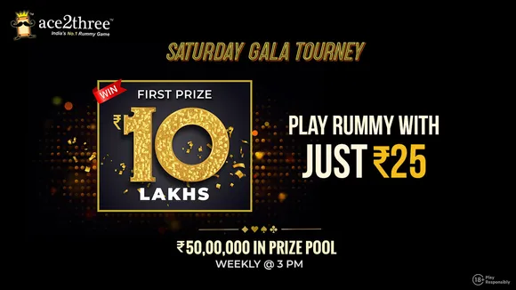 Play Rummy With Just Rs 25 And Get A Chance To Win Rs 10 Lakh In Ace2Threeâ€™s Saturday Gala Tourney
