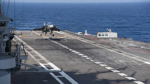 Light Combat Aircraft Tejas Conducts Successful Landing On Decks Of INS Vikramaditya
