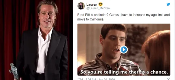 Brad Pitt On Tinder? Actorâ€™s SAGA Winning Speech Makes Netizens Go On 'Swipe' Drive