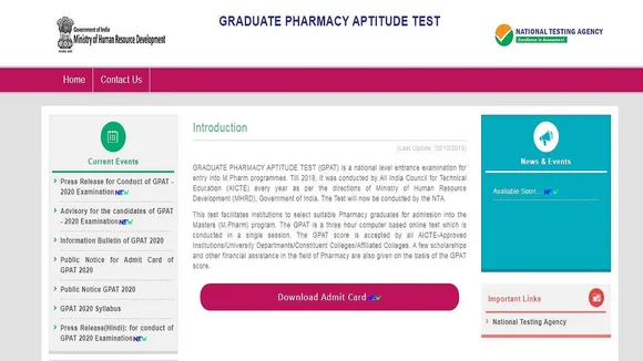 GPAT 2020 Answer Key