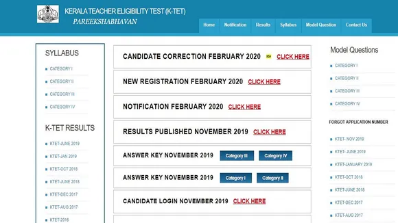Kerala TET 2020 Admit Card