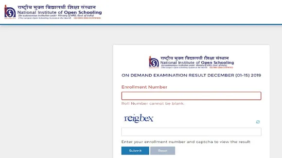 NIOS On Demand 2019 result