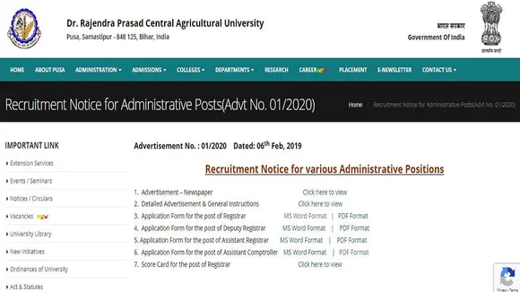 RAU Recruitment Notification