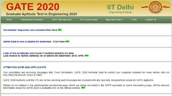 GATE 2020 Response Sheet