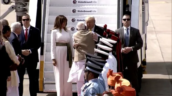 Trump Modi hug