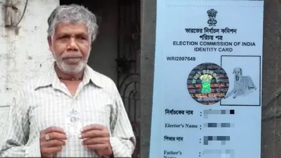 man with dog pic on voter id
