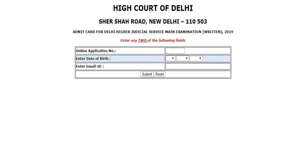 delhi hc mains admit card 2020