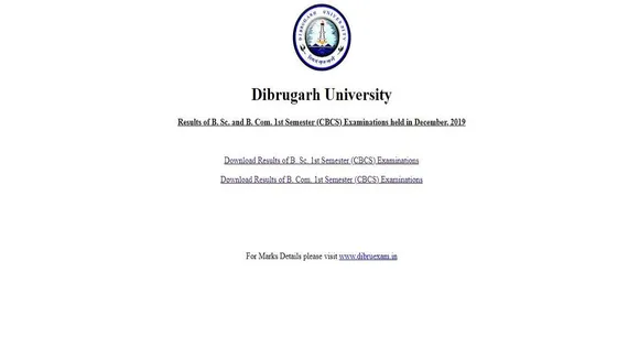 dibrugarh university result 2020