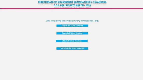 telangana ssc hall ticket 2020