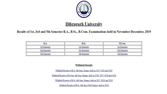 dibrugarh university 2019 result