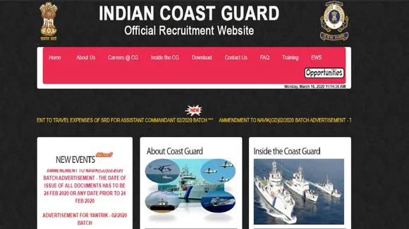 indian coast guard yantrik recruitment 2020