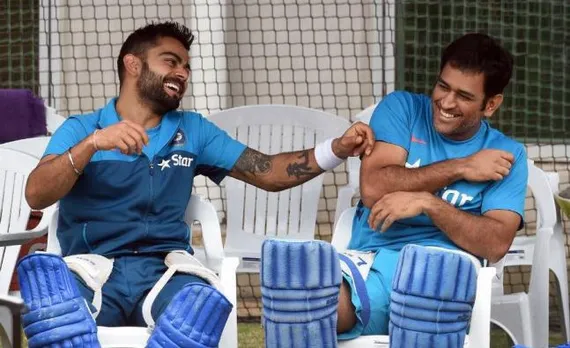 MS Dhoni 'chillax' with Virat Kohli