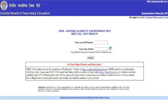 NEET Results 2016: Phase 1 and Phase 2 NEET exam results To Be announced shortly, Check @ www.aipmt.nic.in