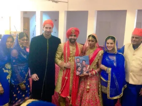 Sunny Leone looks stunning in Indian attire at her brother's wedding
