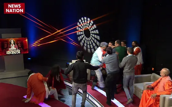 In pics Om Swami brawl at News Nation