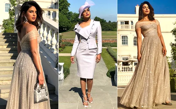 Priyanka Chopra looks at Prince Harry Meghan Markle royal wedding pictures