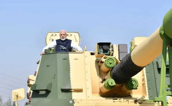 PM Modi inaugurates L&T's howitzer gun-manufacturing unit in Surat, rides K9 Vajra
