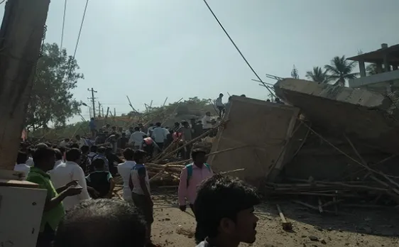 Under construction building collapses in Karnataka Dharwad several feared trapped