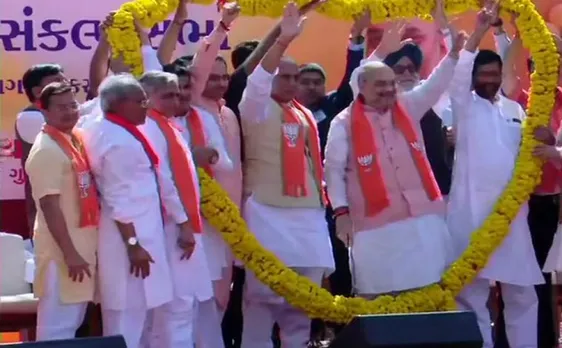 Amit Shah nomination BJP Vijay sankalp rally Gandhinagar roadshow 