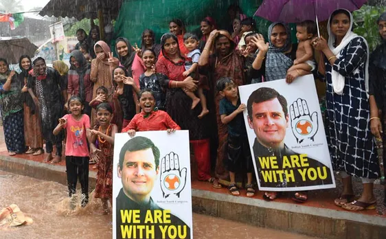 In Pics: People brave rain to welcome Rahul's 'thanksgiving' visit to Wayanad
