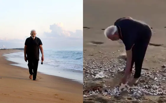 In Pics: PM Modi Takes Refreshing Walk On Tamil Naduâ€™s Mamallapuram beach, Promotes Swachh Bharat Abhiyaan