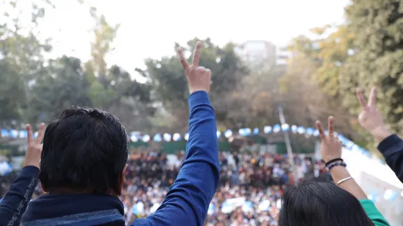Jubilant AAP Celebrates Landslide Victory In Delhi, Arvind Kejriwal Thanks Party Workers For Support